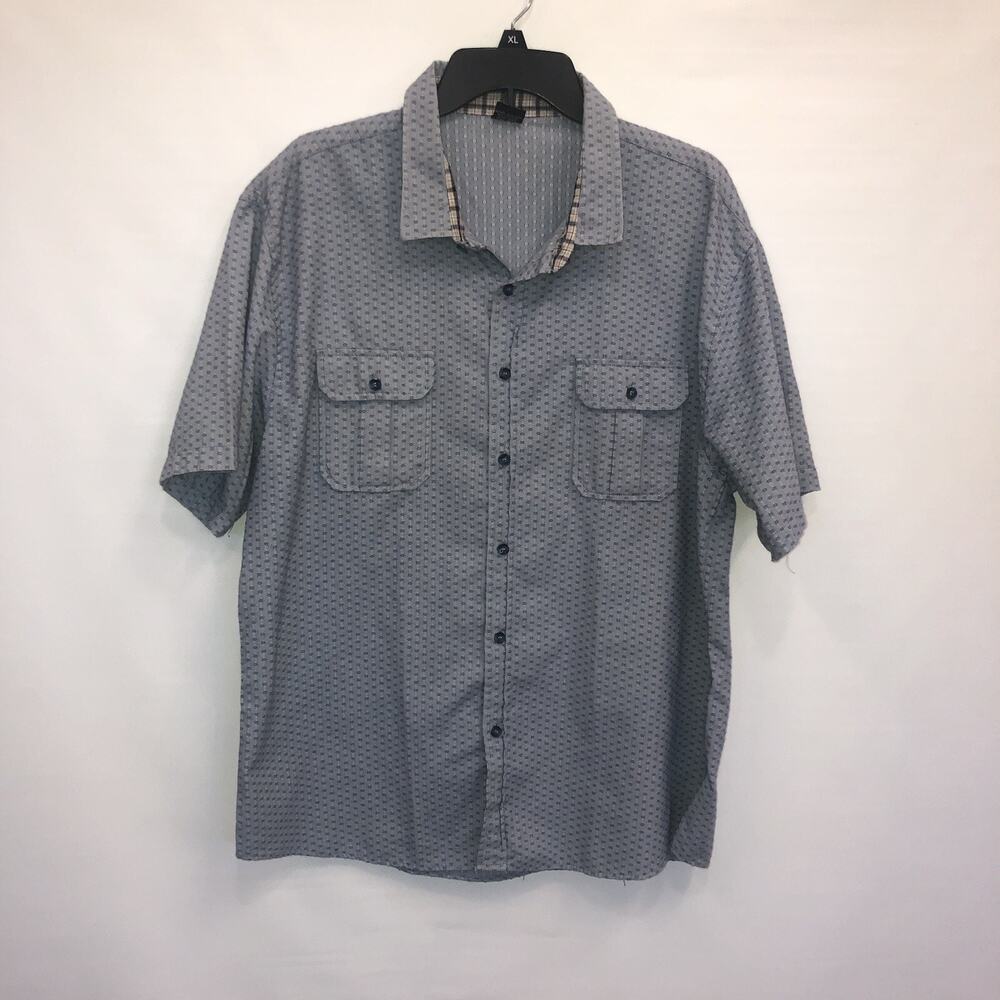 Vese Button Up Adult XXL Mens Multicolor Short Sleeve Cotton Blend Shirt